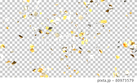 Confetti cracker party popper Gold and silver transparent background [There is another Ver] 80973579