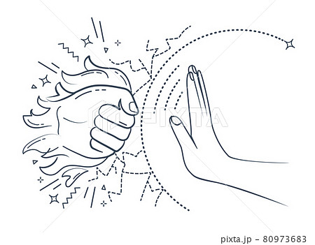 black hand stopping emotion of anger 80973683