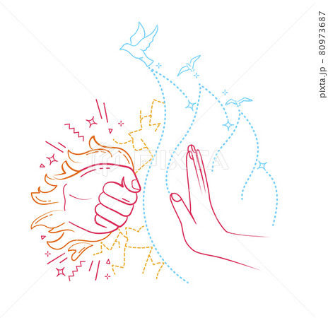hand stopping emotion of anger hand stopping emotion of anger 80973687