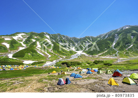 《富山県》新緑の室堂・立山黒部アルペンルート　雷鳥沢キャンプ場 80973835