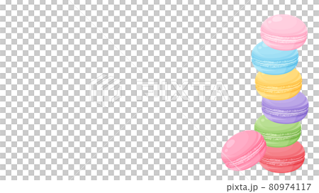 積み上げたマカロンのイラスト_フレーム_16:9 積み上げたマカロンのイラスト_フレーム_16:9 80974117