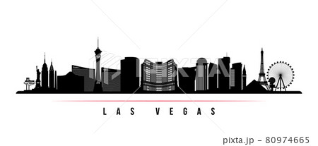 Las Vegas city skyline horizontal banner. Las Vegas city skyline horizontal banner. 80974665