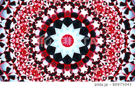 Ornamental round lace pattern. Kaleidoscope coral circle. 80975045