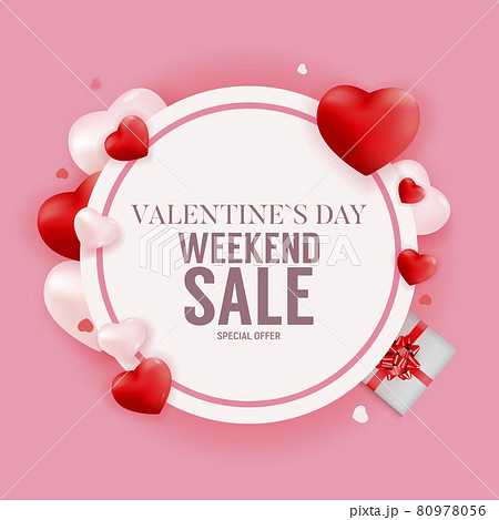 Valentine's Day Love and Feelings Weekend Sale Background Design. Vector illustration Valentine's Day Love and Feelings Weekend Sale Background Design. Vector illustration 80978056