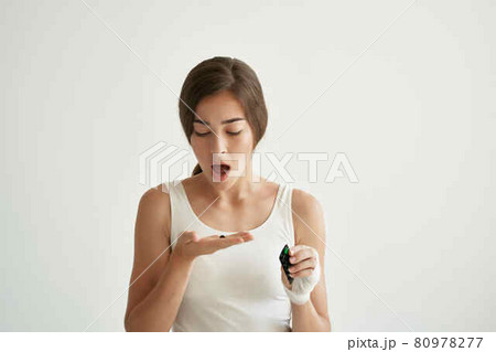 girl with bandaged arm injury health problems medicine girl with bandaged arm injury health problems medicine 80978277