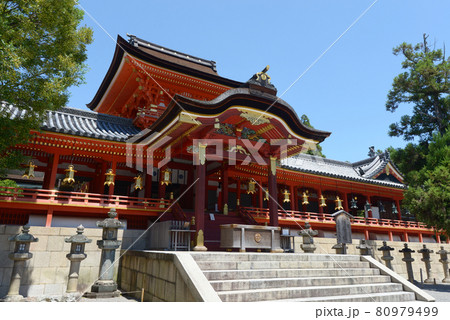 石清水八幡宮 回廊と楼門 京都府八幡市 石清水八幡宮 回廊と楼門 京都府八幡市 80979499