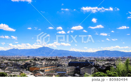 京都、比叡山と東山連峰 80980494