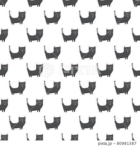 Cute cat seamless pattern. Cartoon cats background design, vector illustration Cute cat seamless pattern. Cartoon cats background design, vector illustration 80981387