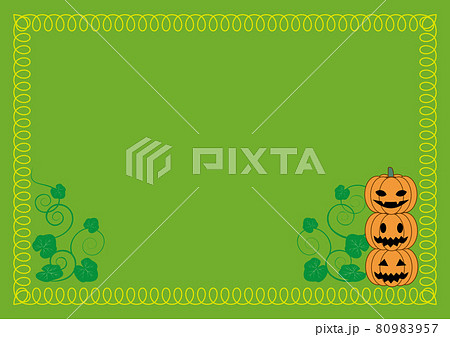 三段重ねのお化けカボチャのハロウィン背景素材のイラスト素材 三段重ねのお化けカボチャのハロウィン背景素材のイラスト素材