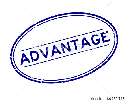 Grunge blue advantage word oval rubber seal stamp on white background Grunge blue advantage word oval rubber seal stamp on white background 80985543
