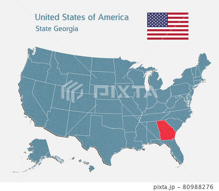 Vector map country USA and state Georgia Vector map country USA and state Georgia 80988276