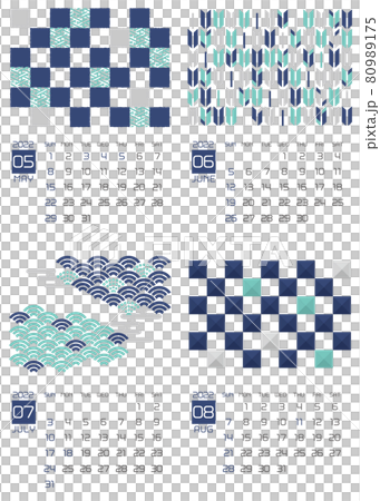 May-August 2022 Calendar with Japanese patterns arranged May-August 2022 Calendar with Japanese patterns arranged 80989175