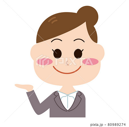 受付の女性のイラストのイラスト素材