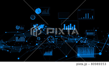 Business data and financial figures visualiser graphic 80989353