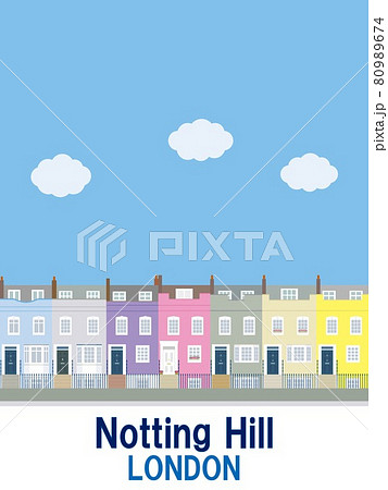 ノッティングヒル Notting Hill ロンドン Londonのイラスト素材