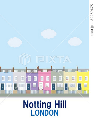 ノッティングヒル Notting Hill ロンドン Londonのイラスト素材