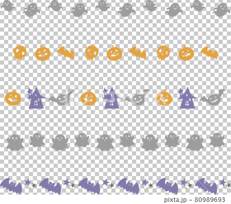 Autumn October Halloween ghost silhouette decoration decoration line treatment ruled line illustration material set 80989693