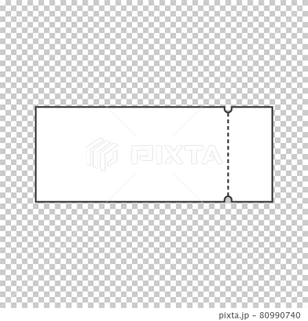 車票、標籤、標題、點、標籤的框架插圖（線條、單色、簡單） 80990740