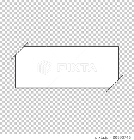 メモ 見出し ポイント ラベルのフレームイラスト 線 モノクロ シンプル のイラスト素材