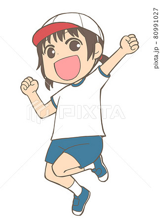 ジャンプする女の子 80991027