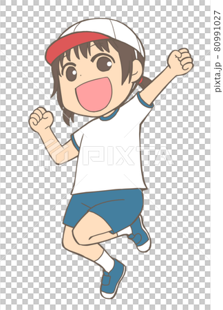 ジャンプする女の子 80991027