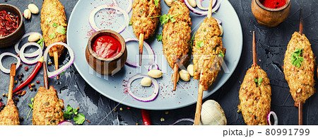 lula kebab on a skewer 80991799
