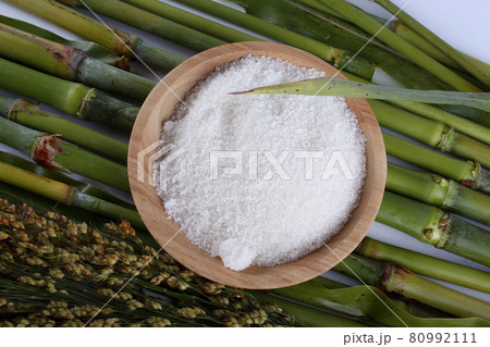 Sugar and sugar cane background 80992111