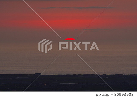 犀鶴林道(獅子吼高原)からの日本海の夕景 犀鶴林道(獅子吼高原)からの日本海の夕景 80993908