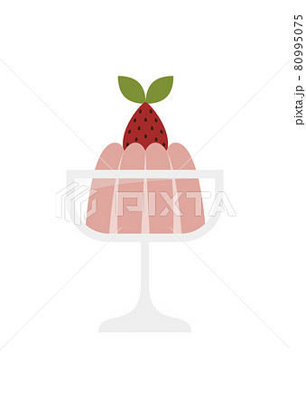 イチゴババロアのイラスト 80995075