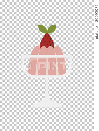 イチゴババロアのイラスト 80995075