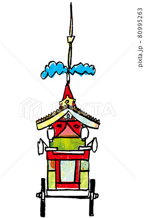 京都祇園祭山鉾イメージのイラスト素材