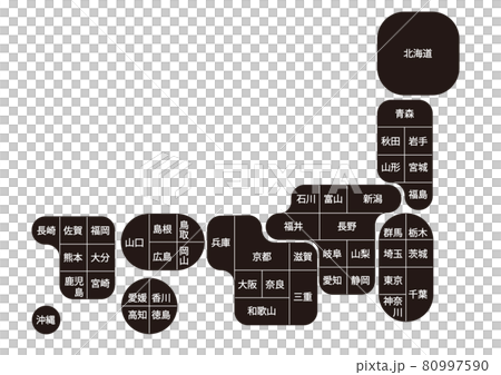 日本地図イラスト デフォルメe 06のイラスト素材