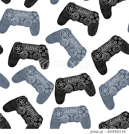 Seamless Pattern With Joysticks For Computer のイラスト素材