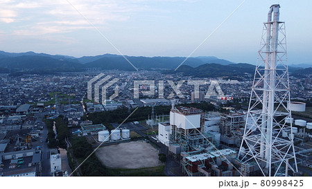 火力発電所　ドローン空撮山口県下松市　SDGs コンビナート 80998425