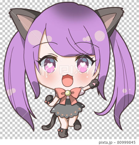 ツインテールのメイド猫耳元気にゃんこの女の子 ツインテールのメイド猫耳元気にゃんこの女の子 80999845