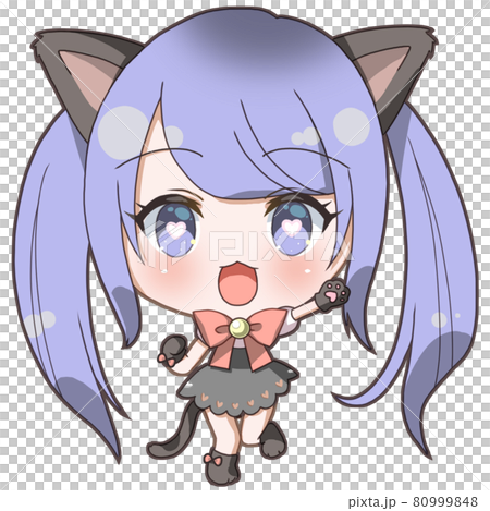 ツインテールのメイド猫耳元気にゃんこの女の子 80999848