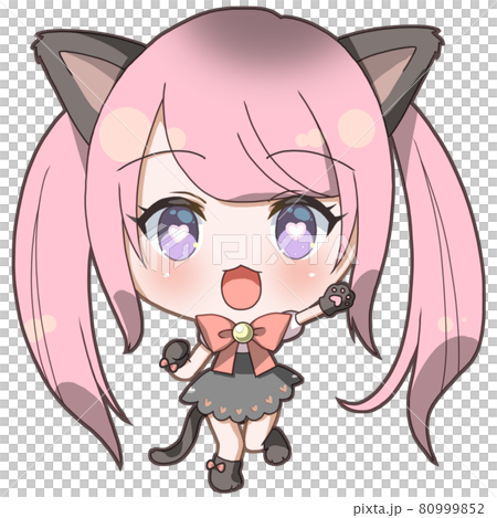 Twin-tailed maid cat ears cheerful girl Twin-tailed maid cat ears cheerful girl 80999852