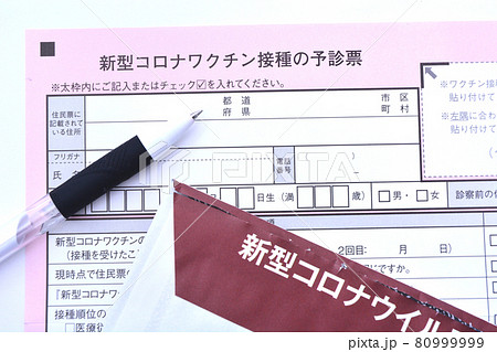 コロナワクチン接種の予診票 コロナワクチン接種の予診票 80999999
