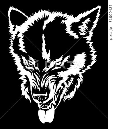 angry wolf silhouette