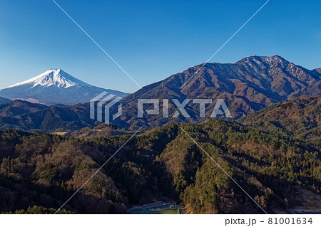 大岩山から見る富士山と三ツ峠 大岩山から見る富士山と三ツ峠 81001634