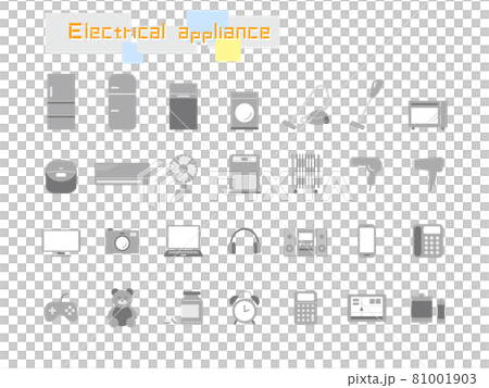 Home appliances icon set (single color) 81001903