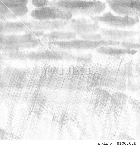 雨の背景のモノクロイラスト（墨の手描きイラスト） 81002029