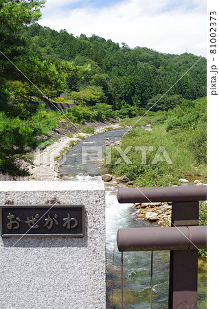 キャンプ場の横を流れる小瀬川の景色 81002373