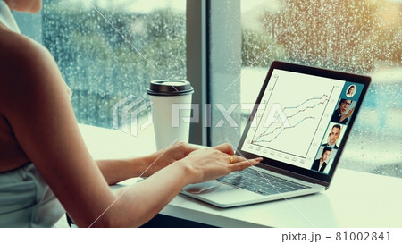 Video call business people meeting on virtual workplace or remote office Video call business people meeting on virtual workplace or remote office 81002841