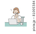 リモートワーク中のひらめている女性 81005384