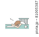 リモートワーク中に居眠りしている女性 81005387