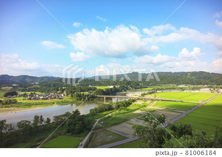 越後川口SA(上り)から眺める信濃川の風景 81006184
