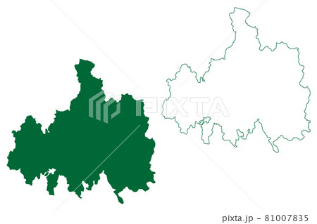 Rayagada district (Odisha State, Republic of India) map vector illustration, scribble sketch Rayagada map 81007835