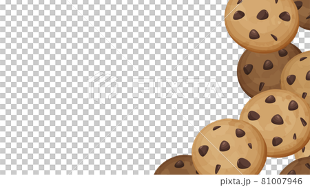 チョコチップクッキーのイラスト フレーム 16 9のイラスト素材