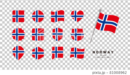 Norwegian flag icon set vector illustration of various shapes Norwegian flag icon set vector illustration of various shapes 81008962